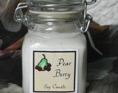 Pear Berry Small Apothecary Jar Natural Soy Candle by Abigail's on Main