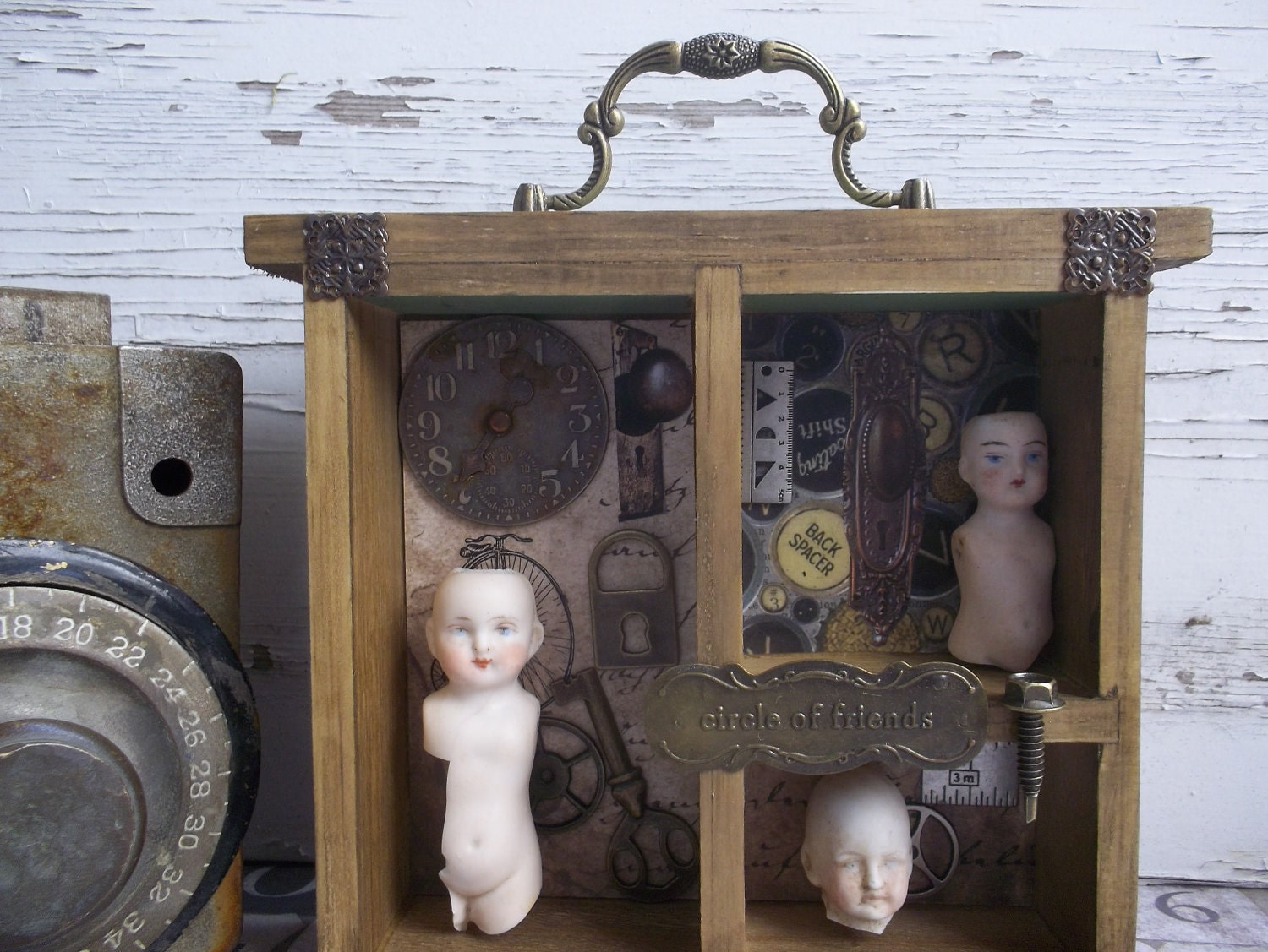 Rediscovered Relics A Handmade Frozen Charlotte Mixed Media Art Shadowbox