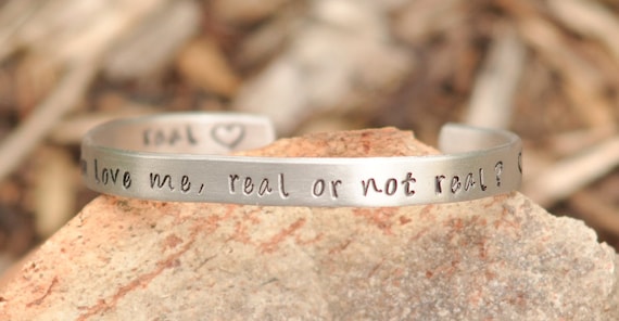 Hunger Games Jewelry - Hand stamped You love me, real or not real, real