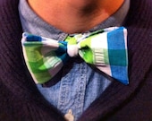 Green and Blue Madras Bow Ties