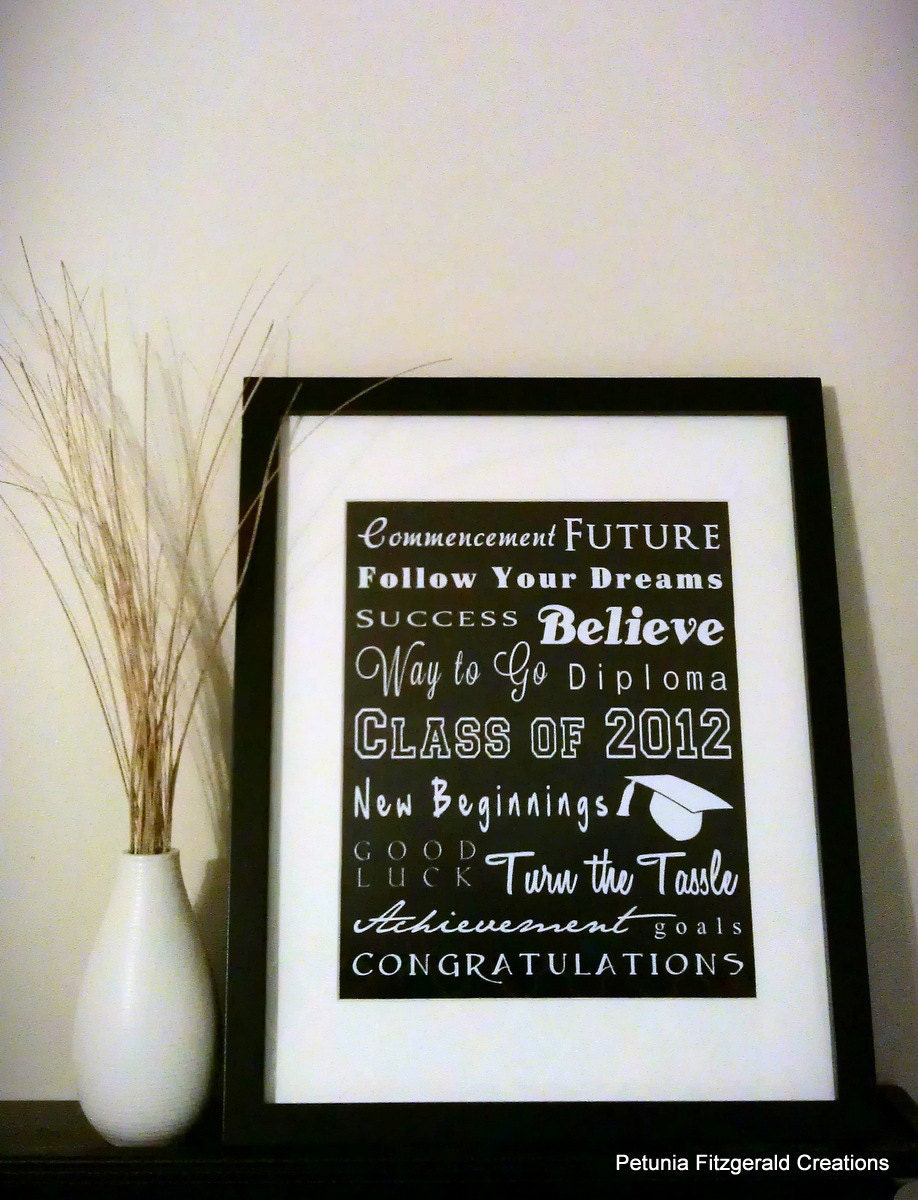 SALE -- 8x10 Black/White Class of 2012/Graduation Subway Art Print