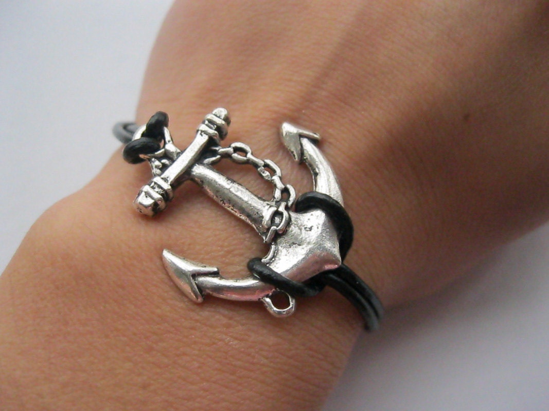 Bracelet-antique silver anchor bracelet,anchor cuff