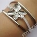 Bracelet-antique silver flower bracelet,flower brown wax cords Bracelet,wax cords bracelet