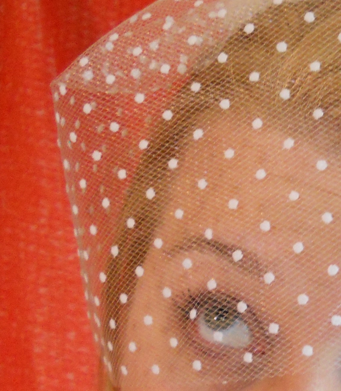 Dotty - The Chenille Dotted Tulle Cream Birdcage Blusher Veil by Leelee's Bridal Accessories on Etsy