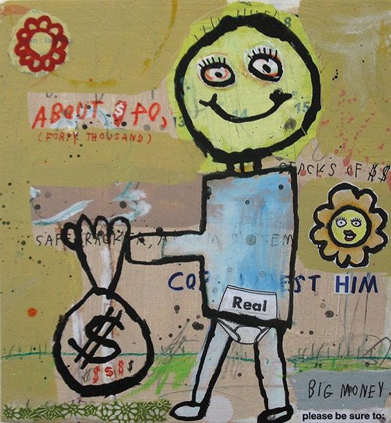 A Real Safe Cracker - Original, mixed media painting by Brian McDonald