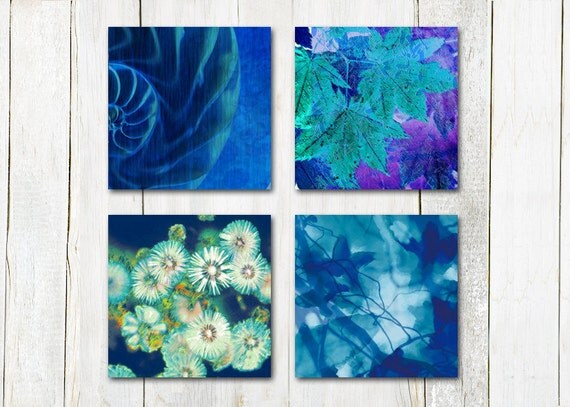 Set of 4, Holiday cards, Blank Greeting Cards