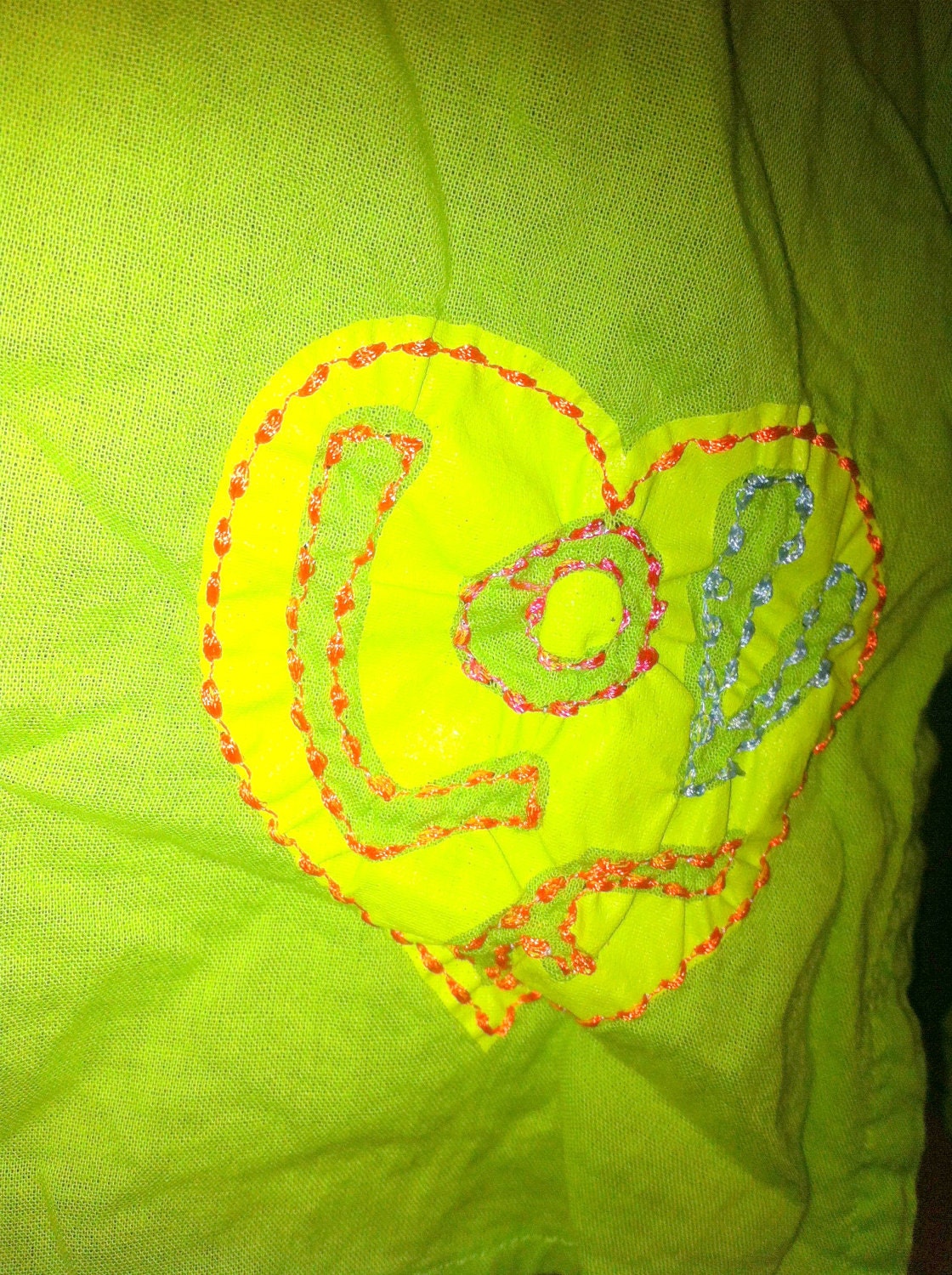 reserved for racheal Studded Lime Green Tunic Top Airy Top Upcycled Pyramid Gold Studs Stitching Design Sz. S