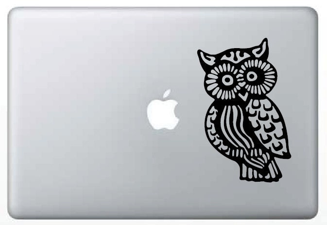 Trippy Owl Laptop Computer Decal - Large