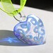 Blue & Frost Glass Heart Pendant Necklace