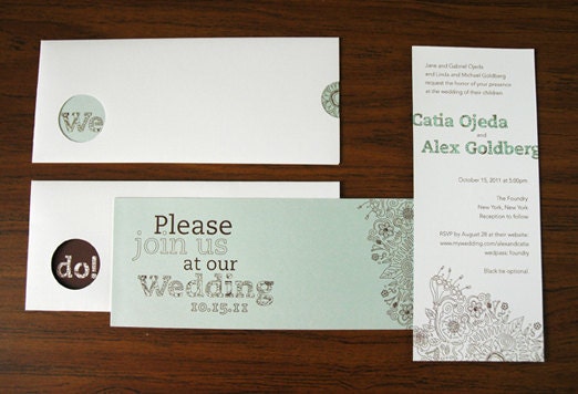 Unique Wedding Invitation - The Slider: Floradoodle