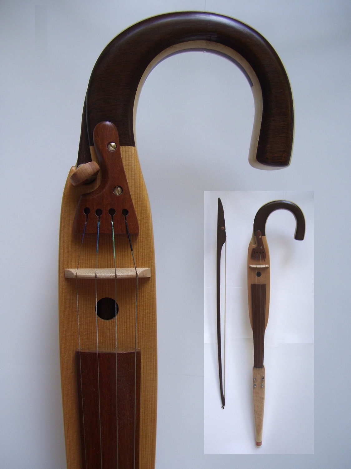Custom Order Walking Cane Violin with Bow - Totally New Design