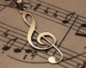 G clef Treble clef Necklace silver music note Pendant charm necklace  music note necklace sol key pendant with 925 Sterling Silver Chain