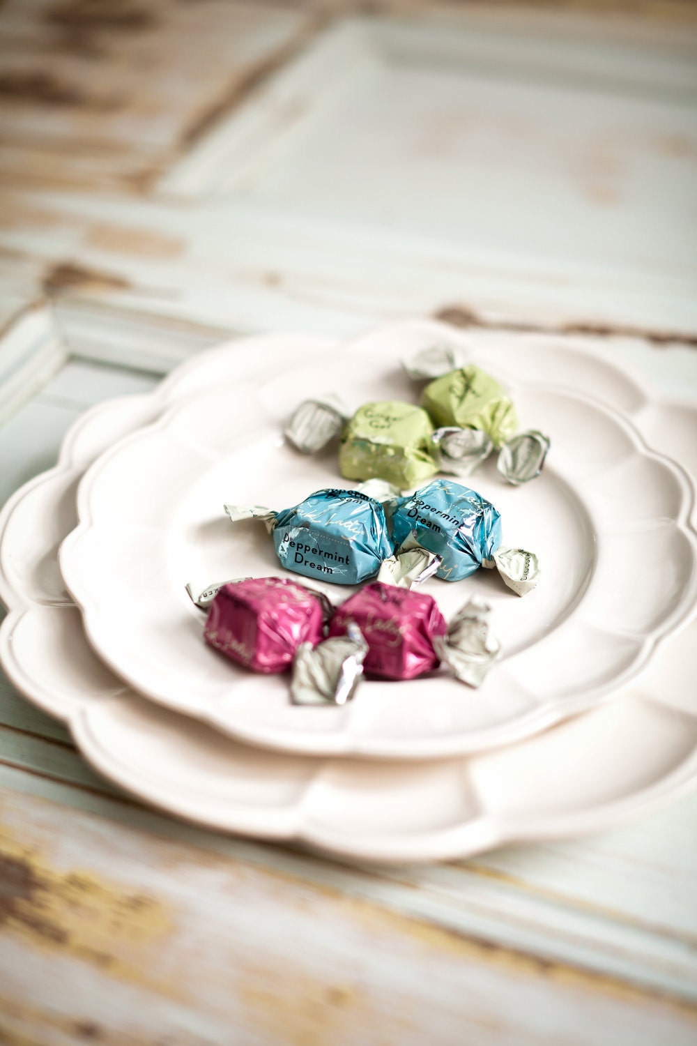Wedding favour vintage rustic chic with chocolates