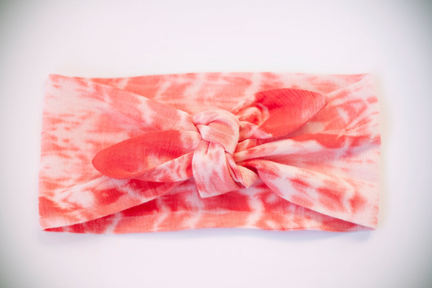 LAST ONE indian cotton fabric, dyed light pink & coral red headband