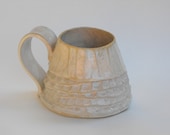 Awesome cup with small opening. Cup for coffee, tea, long espresso.  White/Cream Color, hand built out of clay