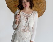 Rose Mesh Lace Top Cropped Jacket, Romantic blouse, Made to order, Custom made top