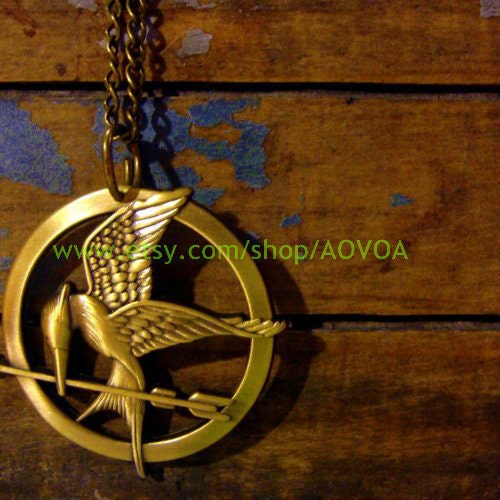 The Hunger Games logo pendant ,Inspired Mockingjay Necklace-Inspired ,arrow Necklace