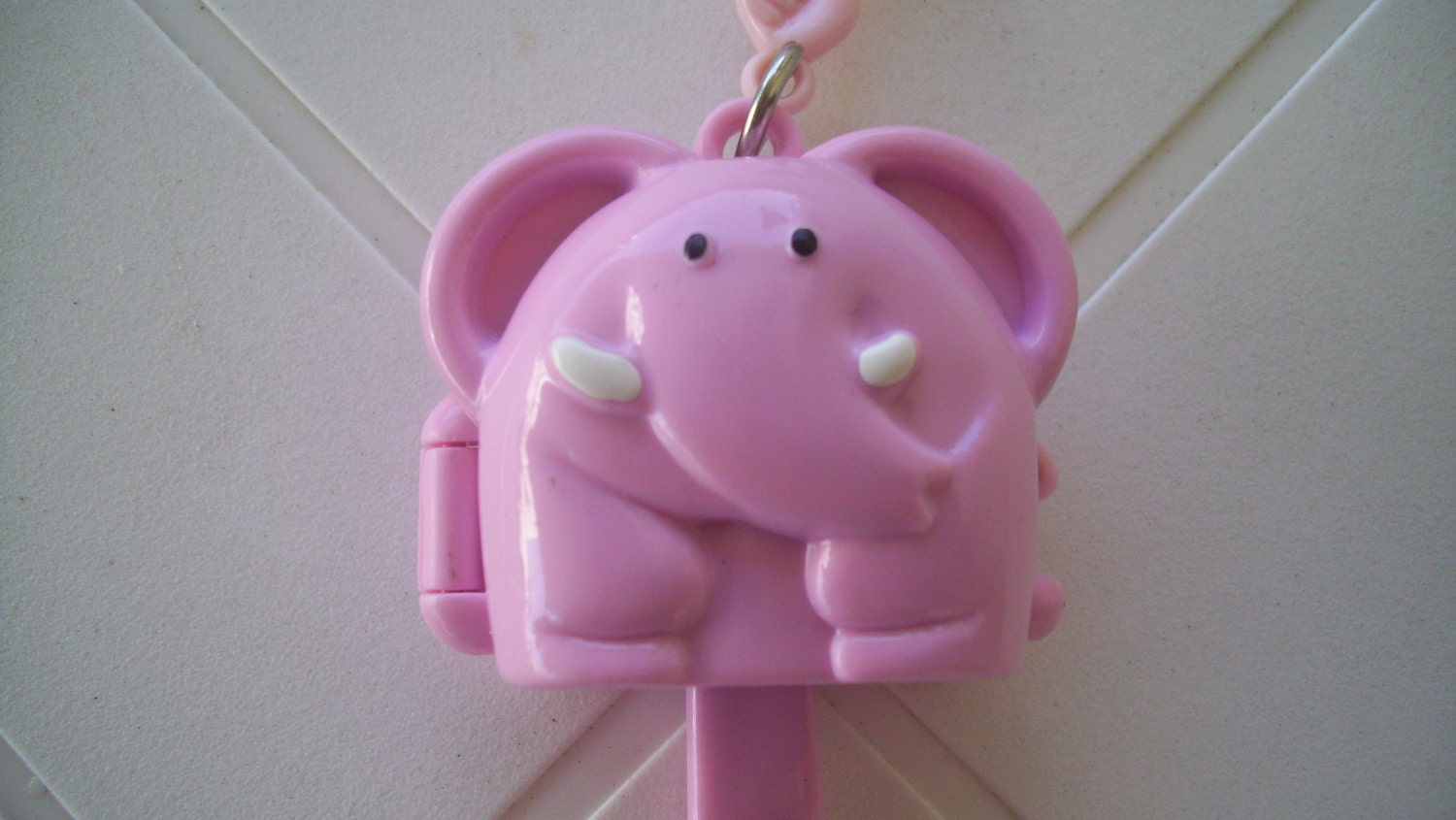 80s Pink Elephant Kids Toothbrush. Vintage Kawaii Key Holder. Blossom, VC team
