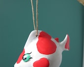 koi fish - goldfish koi ornament sculpture - handpainted, handsculpted ornament for tree, window, nursery