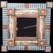 Hand Painted MIrror with Wood and Mexican Tin Frame