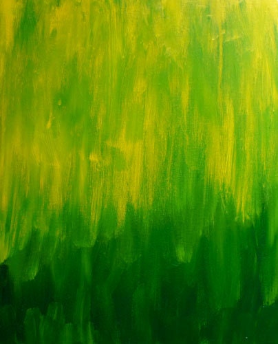 Colorful Canvas Painting- 16x20 "Jungle"- green, yellow art - Apartment302