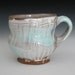 white and copper blue green terra cotta mug