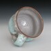 white and copper blue green terra cotta mug