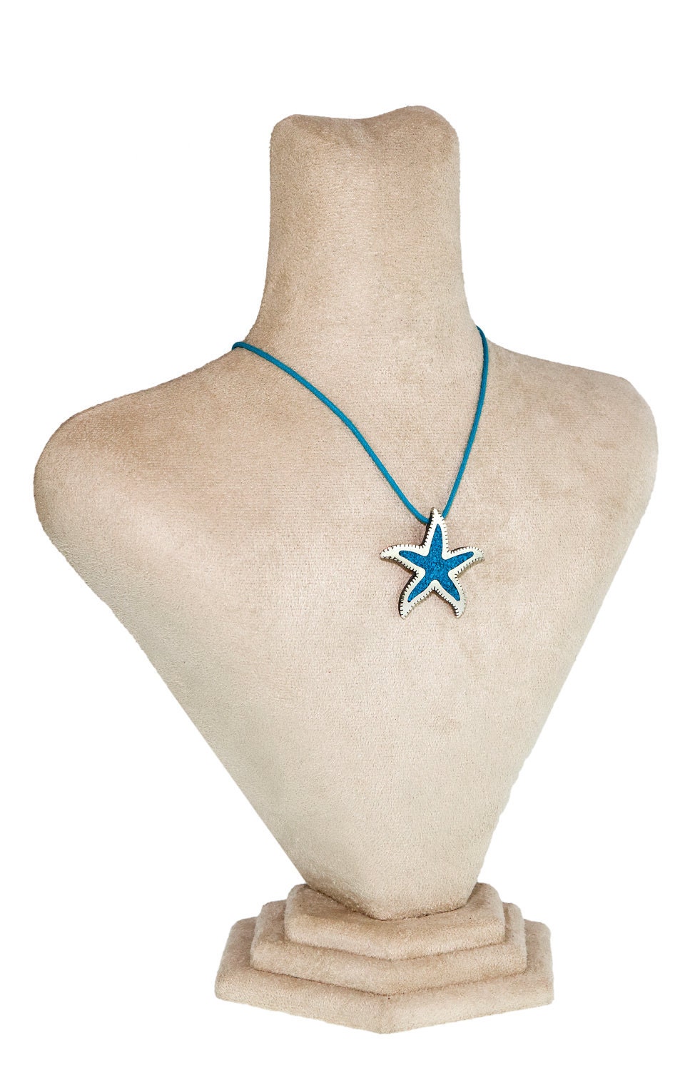 elibelindeSilver/handmade sterling silver mosaic starfish pendant.(coral,lapis,malachite,turquoise) ....for wedding parties...