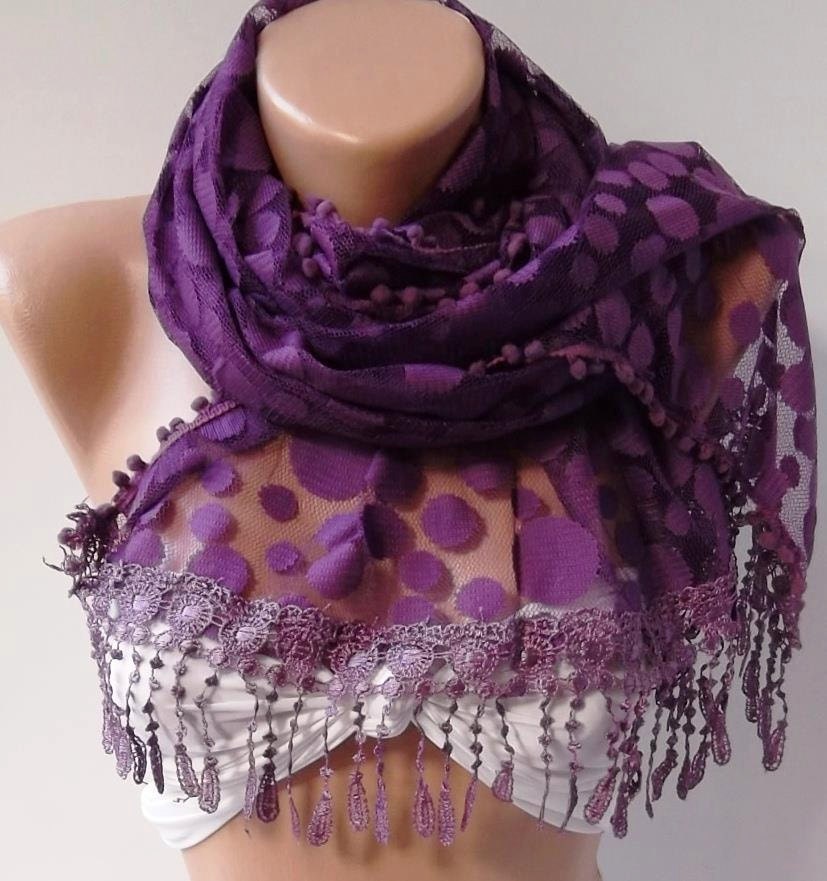 Tulle Scarf Purple and elegant