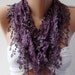Reserved for Cathleen.Purple - Elegance  Shawl / Scarf with Lacy Edge