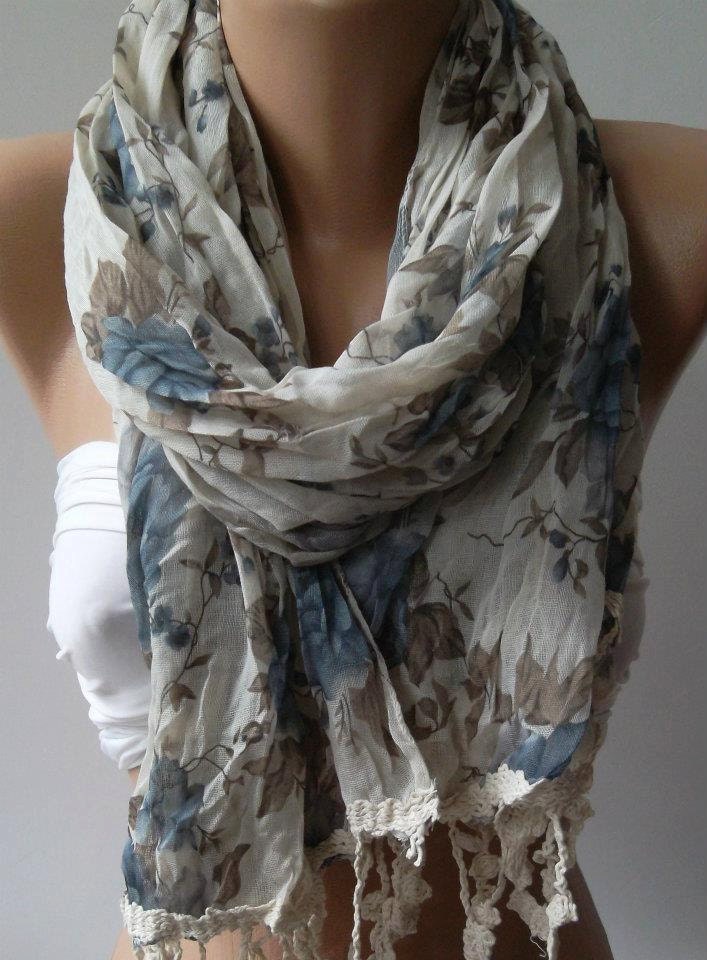 Soft Flowers/ Elegance Shawl / Scarf