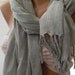 Soft Linen - Gray - Elegance - Shawl - Scarf
