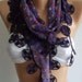 Purple - Elegance Shawl with Lacy Edge