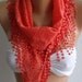pomegranate f - Scarf with Lacy Edge