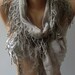 Grey - Elegance Scarf -Shawl ,with Lace Edge.