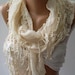 Creamy Fantastic Scarf - Elegance  Scarf  with Lace Edge trendscarf Mother's day