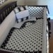 Custom Crib  Baby Bedding 5pc. Set , Black and White ,  Pearl Collection.