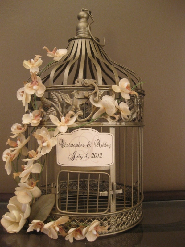Gold Bird Cage Wedding Card Holder Vintage Style / Wedding Card Holder Birdcage Gold / Wedding Birdcage