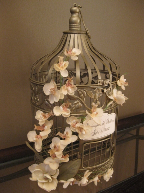 Gold Bird Cage Wedding Card Holder Vintage Style / Wedding Card Holder Birdcage Gold / Wedding Birdcage