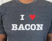 Men's "I Heart Bacon" Foodie T-shirt in lots of colors and sizes