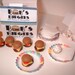 Polymer Clay mini Cheeseburgers and Cupcakes set with napkins and paper plates - Play or Hitty Scale "Party In A Box" -by TES-
