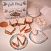 Polymer Clay mini Sandwiches and Cupcakes set with paper plates and napkins - Play or Hitty Scale "Party In A Box" -by TES-