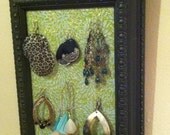 Earring and Jewelry Holder Frame/Display with Lace Shabby VIntage Inspired Floral