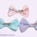 Kawaii / Sweet Lolita / Fairy Kei Pastel Cupcake Print Fabric Bow Alligator Hair Clip - Set of 3