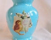 Clearance - Decoupage Glass Easter Vase