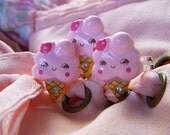Pink blushing face ice cream cone adjustable ring