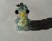 Baby Penguin - Swarovski Crystal Beaded Pendant Top / Cell Phone Charm