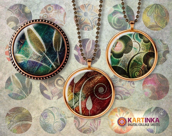 FLORAL BRICKS - 1x1 inch -  Digital Collage Sheet - Printable Download - for pendants magnets