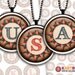4th Fourth of JULY PATRIOTIC ABC 1 inch and 1.5 inch Circles Digital Collage Sheet Printable Download for Pendants Magnets Instant Download