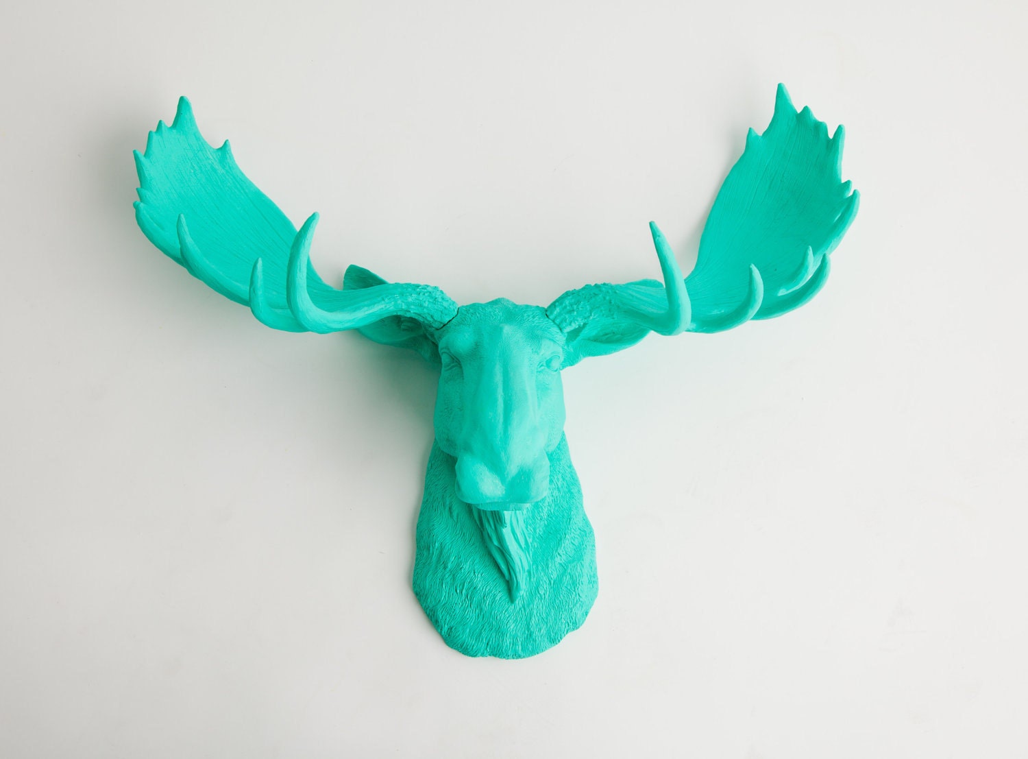 Fake Moose Head - The Tiffany - Turquoise Resin Moose Head- Moose Resin Turquoise Faux Taxidermy- Chic & Trendy